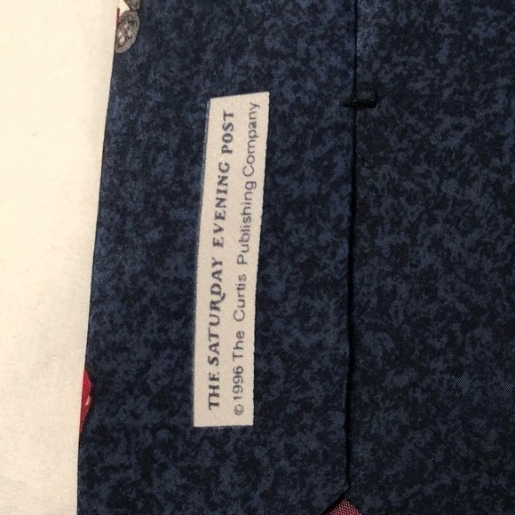 Saturday Evening Post Neck Tie 100% Silk Santa Christmas Kid on Santas Lap 1996 - Picture 8 of 16